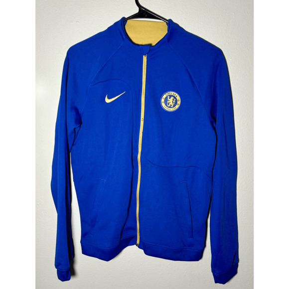 NWT Nike Boys Chelsea EPL Blue Full Zip Slim Fit Pitch Sideline Jacket Sz XL - Picture 1 of 11